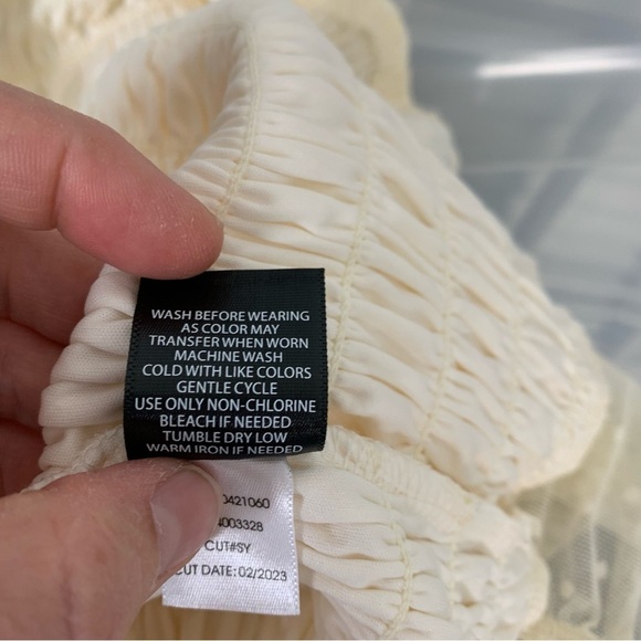 Torrid Mesh Swiss Dot Smocked Top Women’s 3X Sheer Puff Sleeves Coquette Cottage - Picture 13 of 17